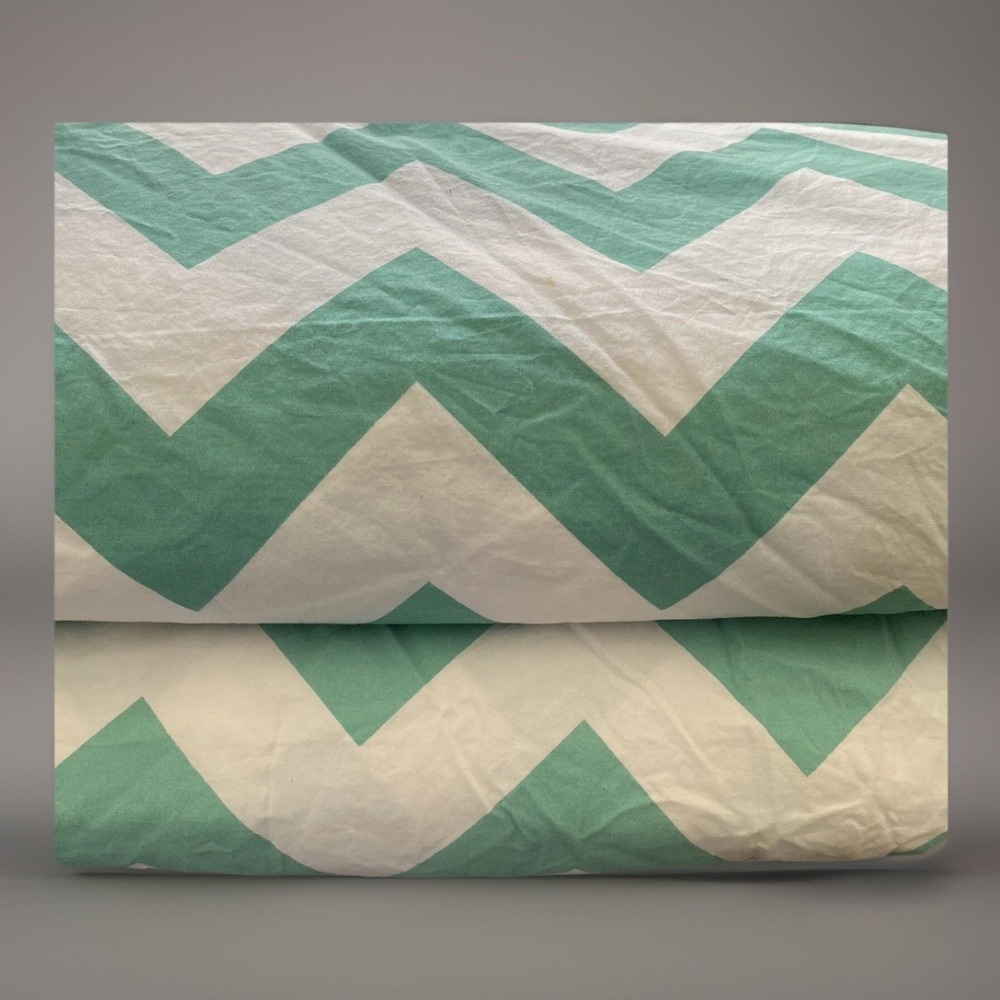 Up to 2 POTTERY BARN PB Teen Zig Zag Chevron Full Queen Duvet Cover Covers Green